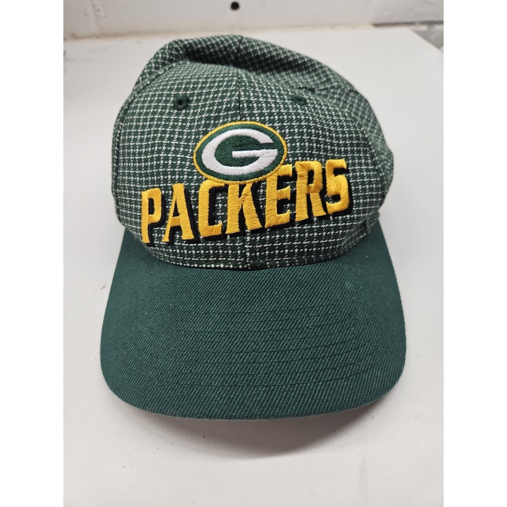Vintage Green Bay Packers  Logo Athletic Pro Line  Strapback Grid Hat Cap  NFL
